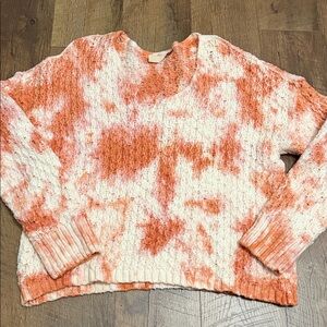 Pilcro Tie-Dye Orange and Cream Sweater